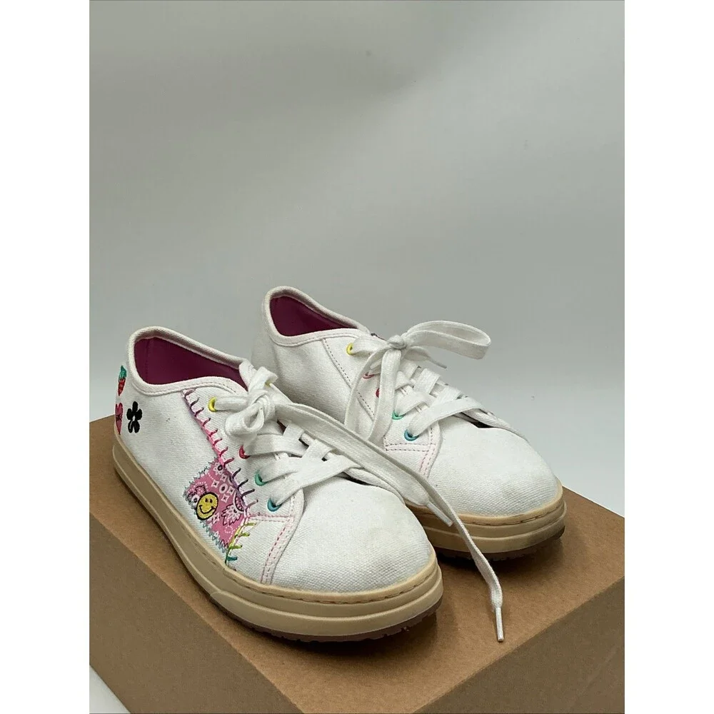 Steve Madden Mitzi Sneakers Kids 5M White Canvas Lace Up Casual Shoes Ebay2482